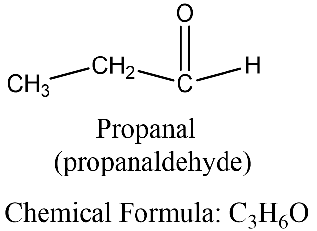 propanal structure, propionaldehyde 