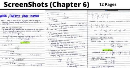 class 11 physics chapter 6 notes, Work Power and Energy Class 11 Notes
